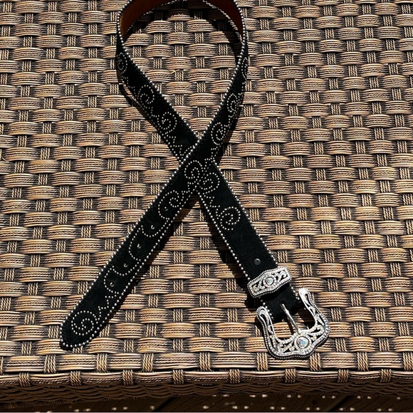 Tony Lama Women’s Leather Kaitlyn Crystal Belt Gamuza Cuero 36 Coastal Cowgirl - Picture 6 of 11